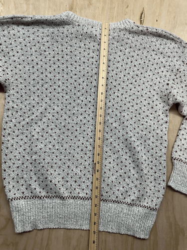 VTG Authentic Issue 90 Mens Sweater Size Large - L Gray Red checks hearts Cosby - Picture 5 of 6