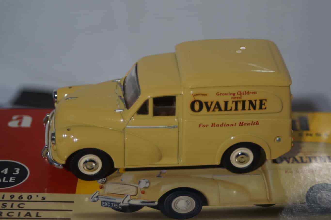 Vanguards Morris Minor Van Ovaltine VA11002 Yellow 1:43 Scale