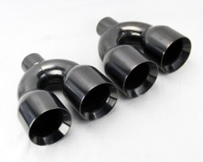 Dual 4.0 Quad Staggered Titanium Exhaust Tips For Ford Mustang 1986-2017 Dual 4.0 Quad Staggered Titanium Exhaust Tips For Ford Mustang 1986-2017