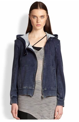 Helmut Lang blue acid washed hoodie sweatshirt size S, Retail 