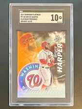 BRYCE HARPER *RARE ORANGE /25 SGC 10* 2017 Bowman Platinum Presence #PP-BH GM MT