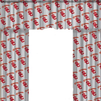 USC Trojans Window Curtain Panels   NCAA Team Logo (Valance Sold Separately)