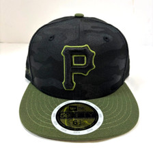 Pittsburgh Pirates MLB NE Youth AC ALT On-Field Fitted Hat Black Camo/Green