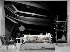 3D Black Car Wallpaper Wall Mural Removable Self-adhesive Sticker2419