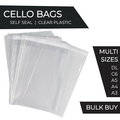 A 1 Envelopes 100 Clear Cello Self-Seal Bags - 4-3/4 Clear Bags For Shipping - Foto 7