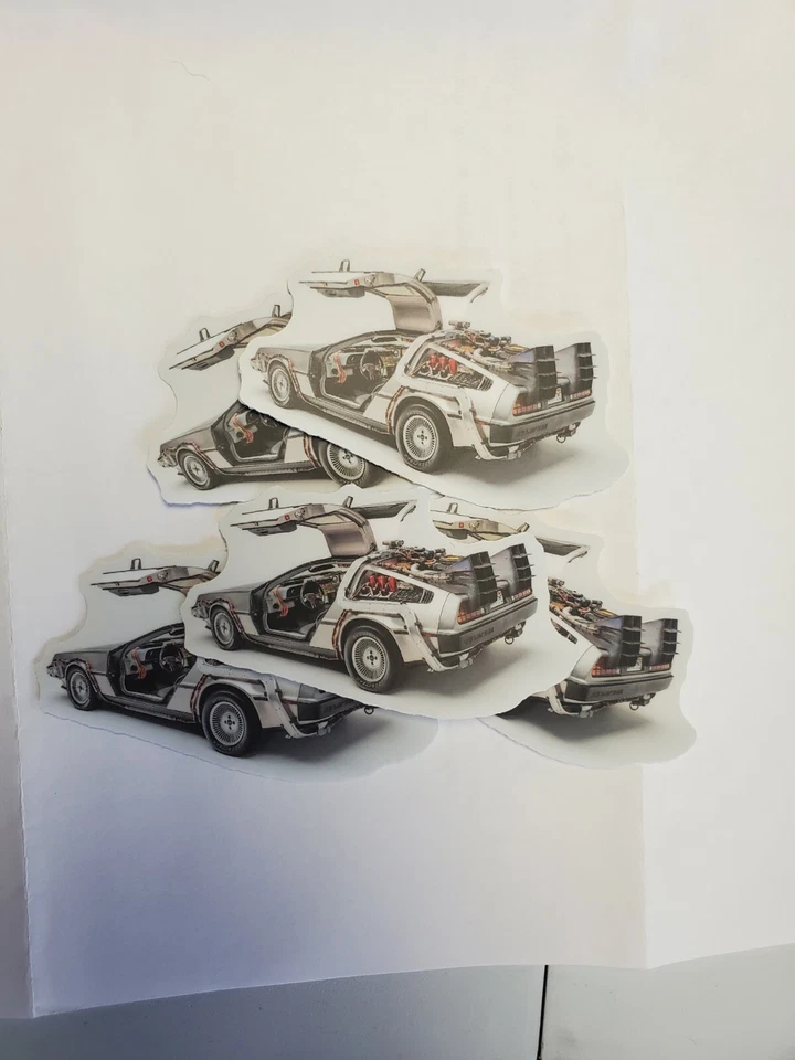 Back To The Future Time Machine Delorean STICKERS 5 pack WORLDWIDE 🌐 SHIPPING  - Image 4 of 4