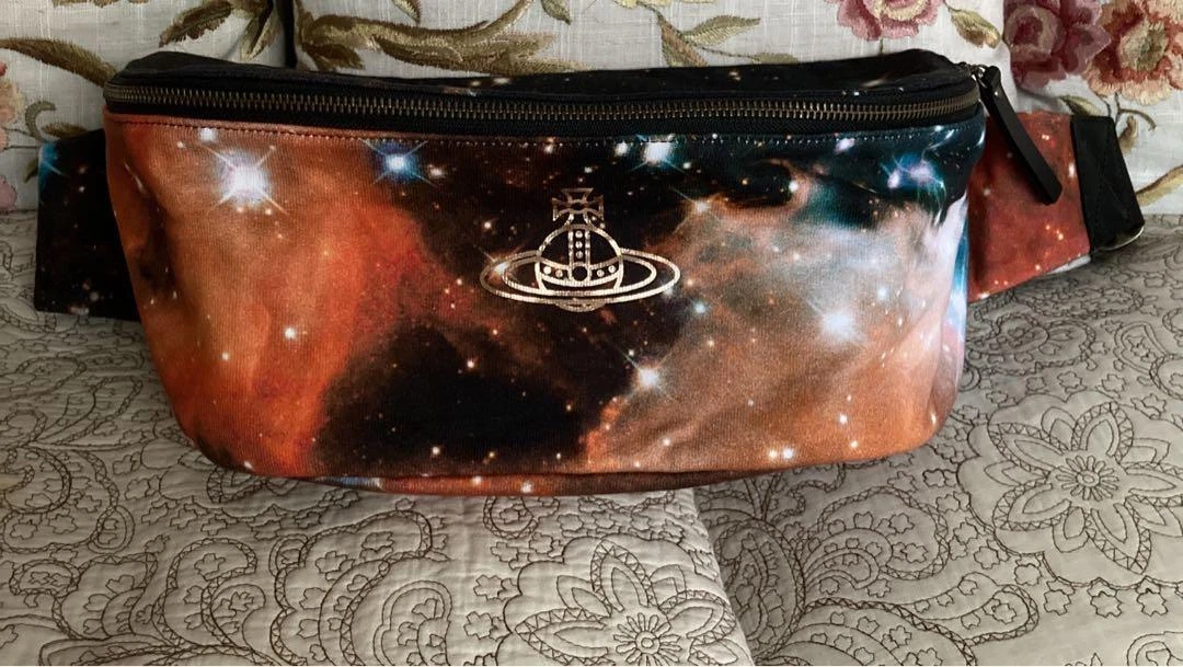 VIVIENNE WESTWOOD Men's Orb Logo Galaxy Pattern Body Bag Multicolor USED