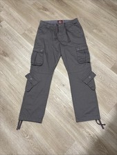 Matchstick Baggy Cargo Pants Mens 34x31 Grey Utility Retro Y2K Streetwear