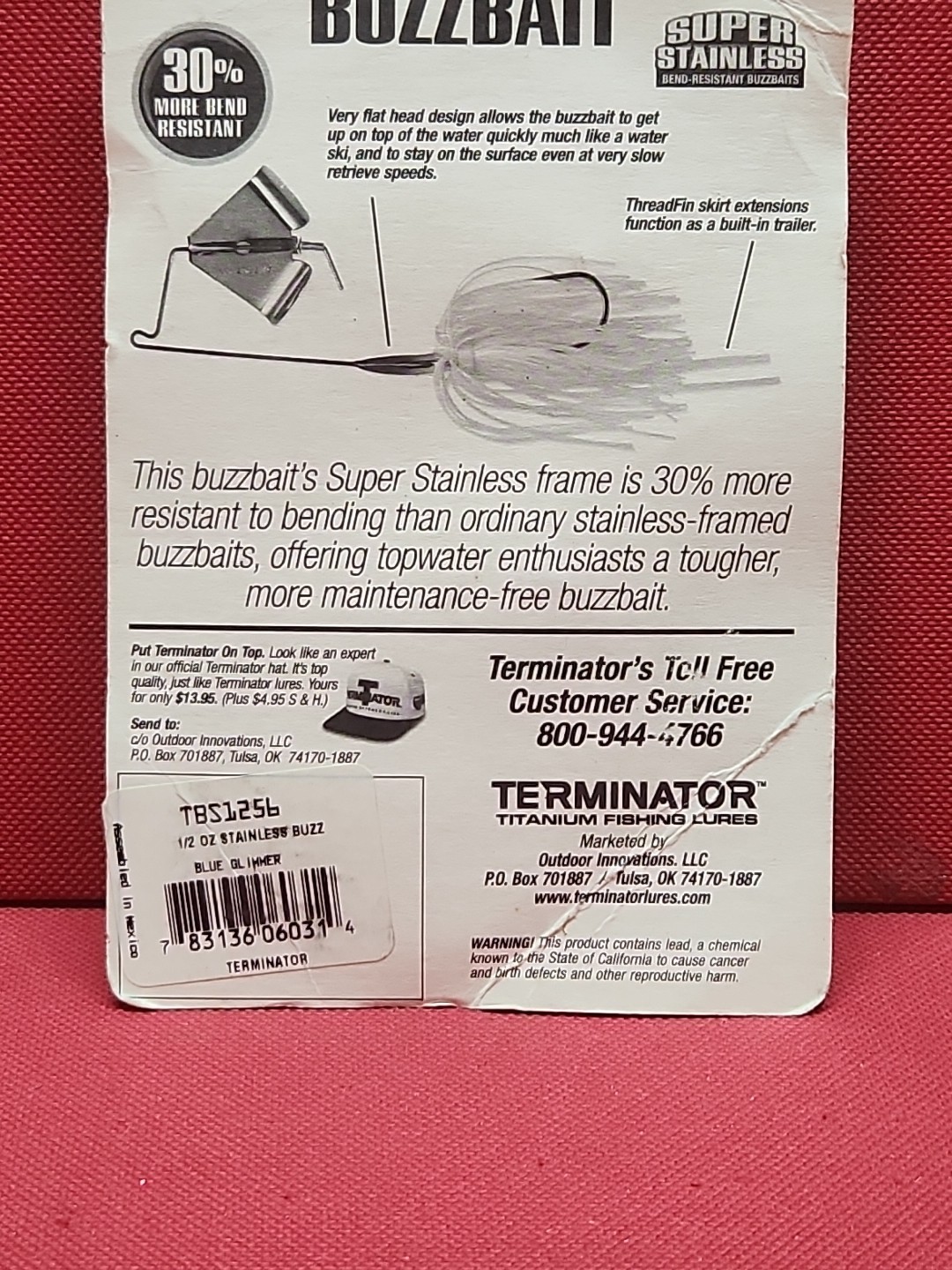 RARE Terminator SUPER STAINLESS Series 1/2 oz Original Buzzbait NEW Blue Glimmer - Image 10