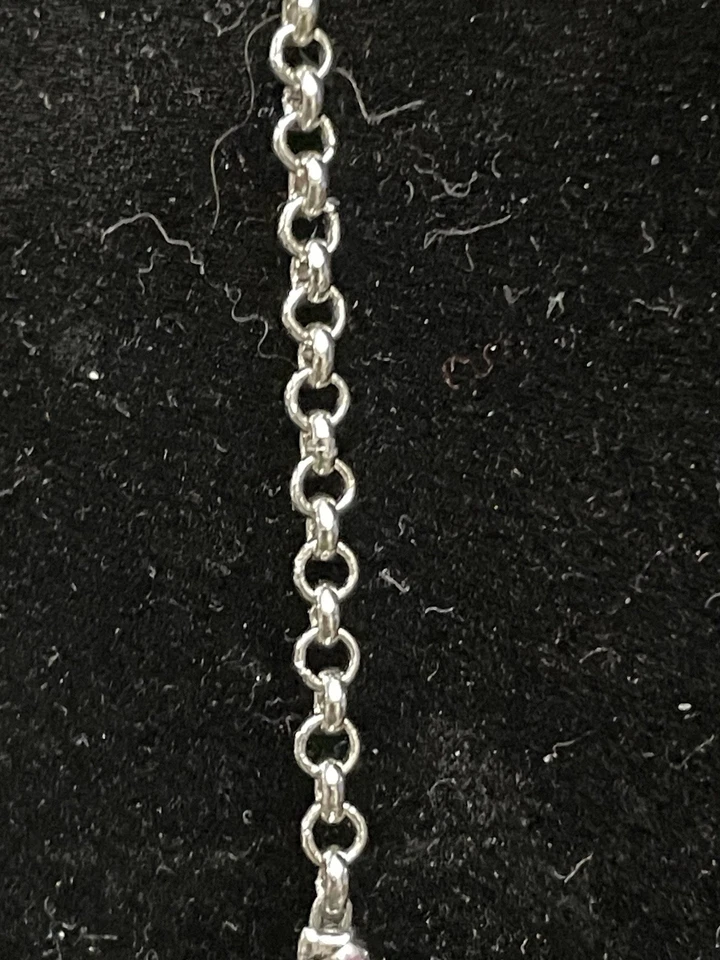 Colar Nine West prata roxa contas declaração novo com etiquetas ajustável 16-19” - Imagem 3 de 4