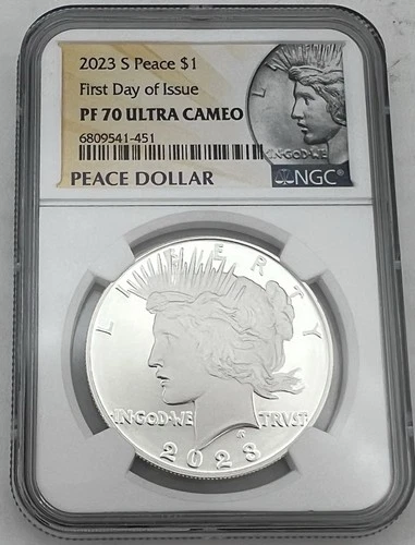 2023-S Peace Dollar NGC PF70 Ultra Cameo First Day Of Issue!