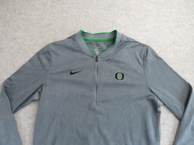 Oregon Ducks Nike Pullover Mens Large Gray NCAA Football Blade Collar 1/4 Zip