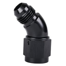 45 Degree Male to Female Swivel Full Flow Fitting Adapter 6AN Black - 45 Degree