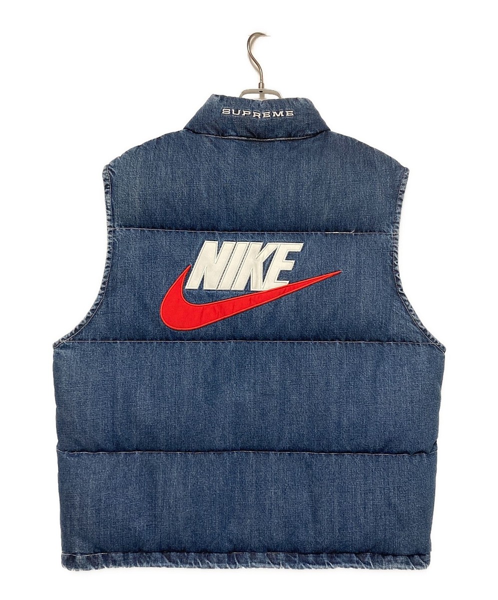 新品 Supreme NIKE 24SS Denim Puffer Vest SUPREME × NIKE 24SS Denim Puffer Vest Size: M Indigo FQ0323-451