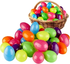 3.5” Unfilled Easter Eggs Empty, 36 Pcs - Empty Plastic Eggs Fillable with Candy