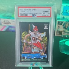 Panini 2023 Donruss Optic Travis Kelce Chiefs #7 Black Pandora /25 PSA 10