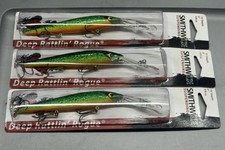 (3) Smithwick Deep Rattlin Rogue Lacy Tiger Crankbait Jerkbait Fishing Lures Lot