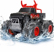1:16 RC Monster Truck 4WD Waterproof Off-Road Car w/ LED   Red