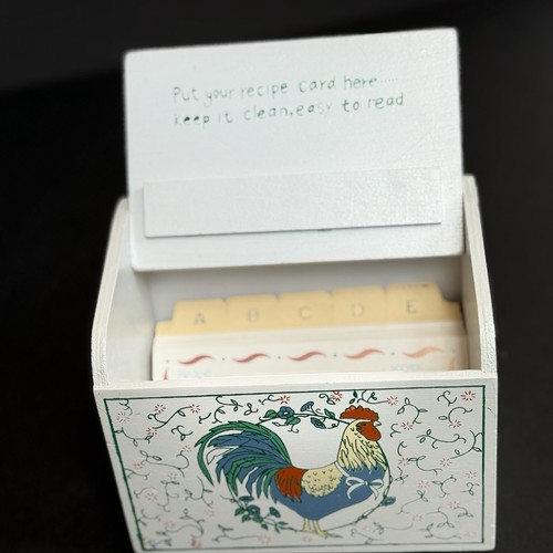 Caja de recetas de colección tarjetas cocina campo pollo ganso floral abuela casa de campo núcleo - Imagen 9 de 13