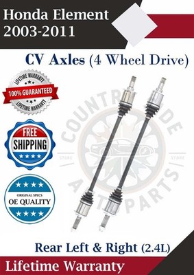 New OE Rear CV Axles For 2003-2011 Honda Element 2.4L 4WD Lifetime Warranty