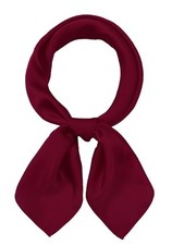 Women's Square Satin Scarf 27.5" Bandanas Solid 50s Retro Neck Burgundy