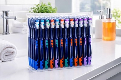 Dr. Fresh Premium Pre-Pasted Soft Disposable Toothbrush, Individually Wrapped...