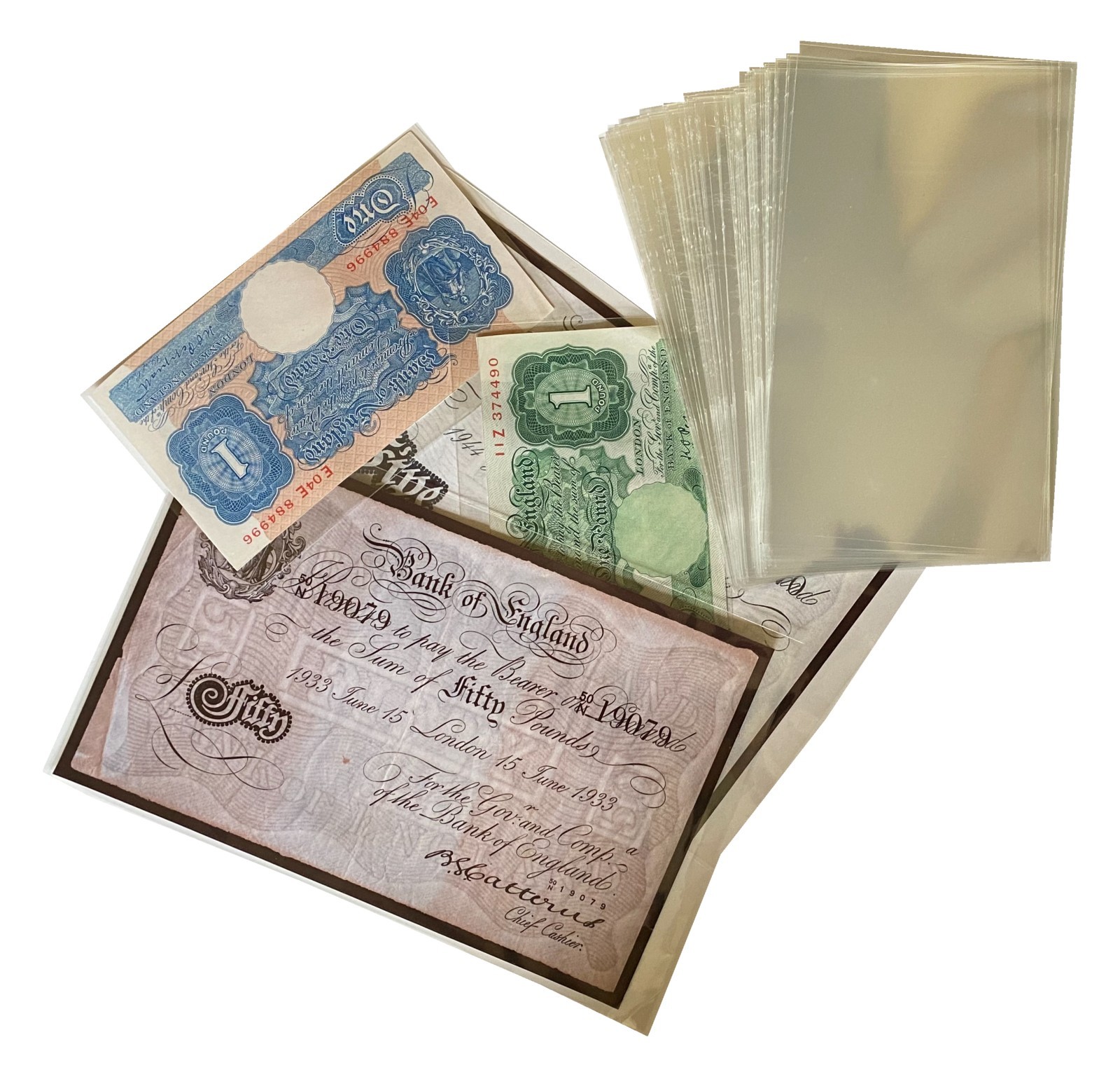 storage.boutique BANK NOTE Protection Sleeves, Archive Standard, MULTIPLE SIZES