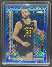 2025-26 Topps Chrome Stephen Curry Blue X-Fractor #201 Warriors