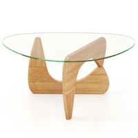 COSTWAY Triangle Coffee Table Mid-Century Modern Table with Tempered Glass Top