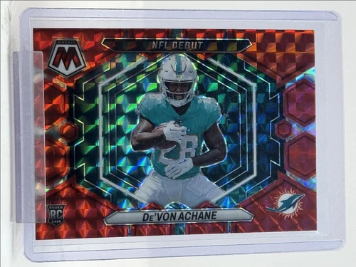 DE'VON ACHANE 2023 MOSAIC NFL DEBUT ROOKIE RED PRIZM DOLPHINS RC Q3976