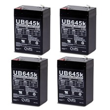 UPG 6 Volt 4AH Rechargeable Sealed Lead Acid Battery 6 volt 4amp - 4 Pack