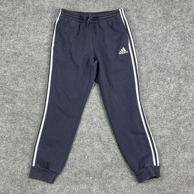 Adidas Sweatpants Mens M Navy Blue Stripes Joggers Athletic Casual