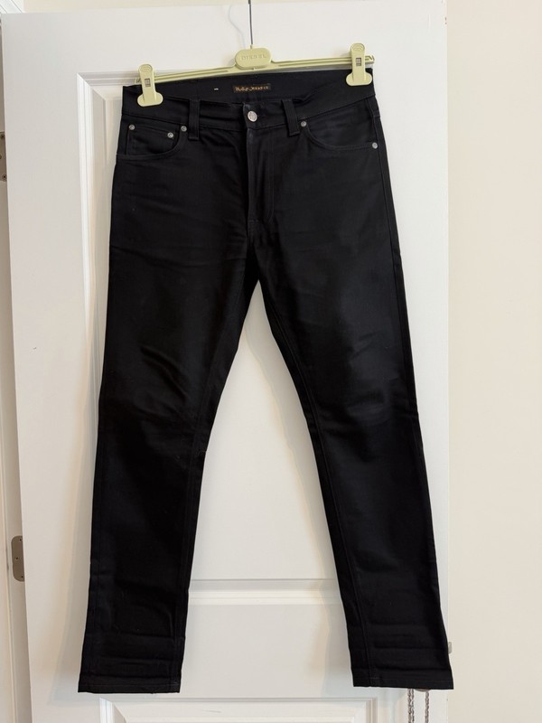 Nudie Jeans Lean Dean Mens 31x30 Dry Cold Black Denim Slim Straight Organic