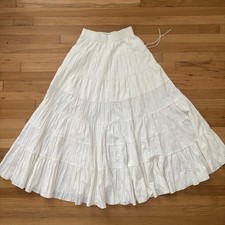 Boston Proper Adjustable Maxi Skirt White XS