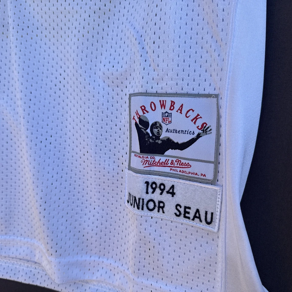 Camiseta deportiva Junior Seau San Diego Chargers década de 1990 auténtica cosida blanca #55 Foto 4 de 4