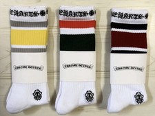 NEW Chrome Hearts Socks 3 Pairs Set Size XL US 9-13 Horseshoe Line Logo