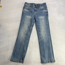 Cat  Jack Straight Jeans Girls 12 Blue Denim Stretch Pockets Classic - 26X26