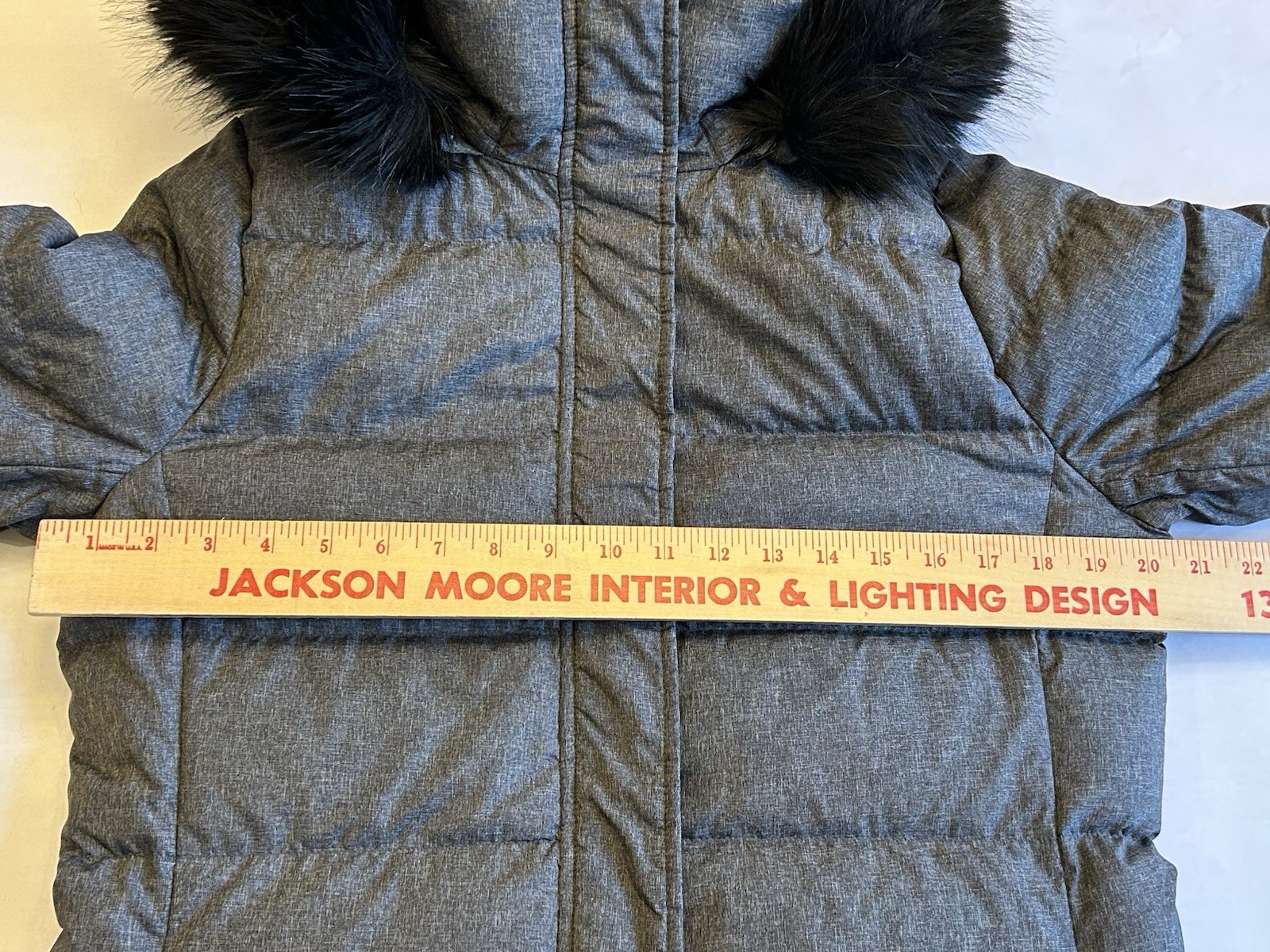 Lands End Women S/T S T 6-8 Long Hooded Down Coat Jacket Warm Puffer Gray  C2