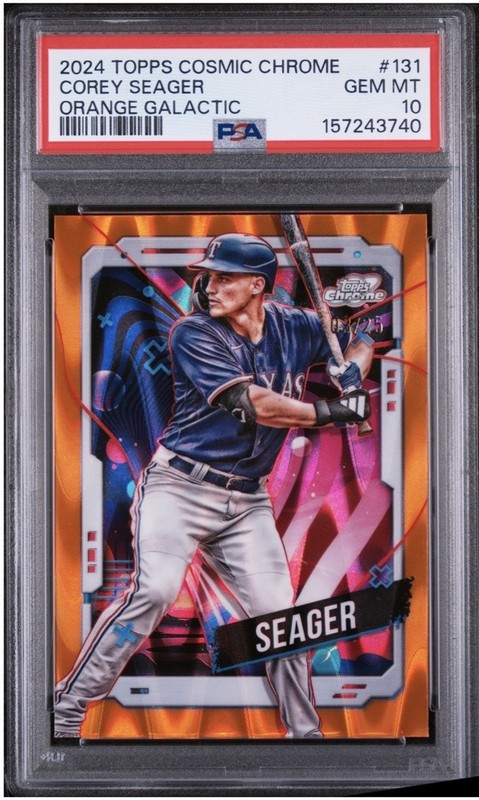 2024 Topps Cosmic Chrome Corey Seager Orange Galactic PSA 10, /25, POP 2!