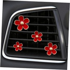 4 Pcs Metal Daisy Air Vent Clips Flower Car Air Freshener Clip Air 4 Pcs Red