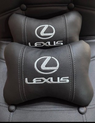 2pcs Car Headrest Pillows Lexus Embroidery Neck Support Cushion Auto Interior