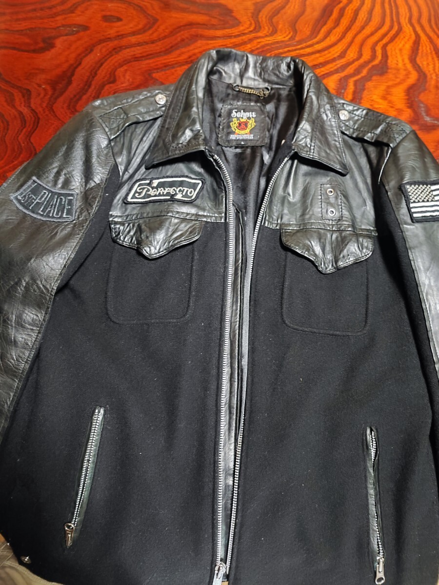 Schott Lamb Leather Wool Switch Single Riders Tru… - image 3