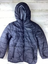 Eddie Bauer Puffer Hooded Youth Size 5/6 XS Reversible Black With Gray Swirl