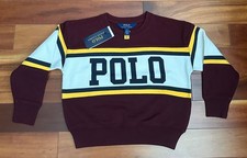NWT Polo Ralph Lauren Boy's Polo Logo Sweatshirt Size 5 Multi Color