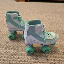 Teal  white Roller Derby size 3 skates