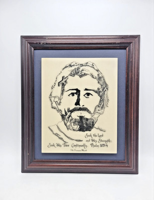 The Face Of Christ Joe Castillo Authentic Handcraft From Tennessee Framed 12x14