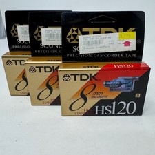 Lot of 3 TDK HS120 8mm Video Cassette Camcorder Tape High Standard P6-120HS