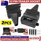 12 Pin Flat Trailer Socket Plug Set Connector Trailer Caravan Camper Adaptor AU