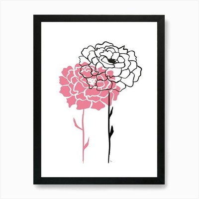 Zwei Pfingstrosen Kunstdruck gerahmt Wandbild Poster Leinwanddruck Bild