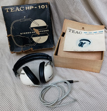 Vintage TEAC HP-101 Stereo Headphones Mid-1970s Tested Working EXC - DMGD Box